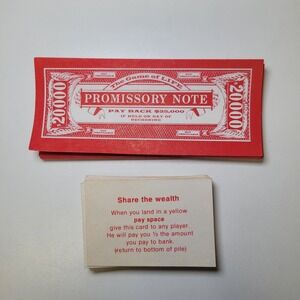 Vintage The Game of Life Promissory Notes and Share the Wealth Cards Replacement